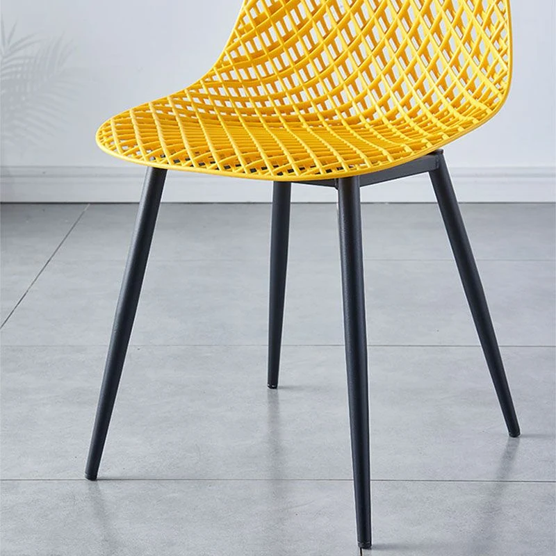 Sedia da cucina contemporanea sedia da pranzo senza braccioli con gambe metallo Clearhalo