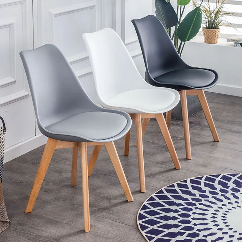 Sedia da cucina contemporanea Sedie da pranzo senza braccioli con gambe legno Clearhalo