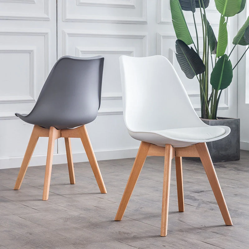 Sedia da cucina contemporanea Sedie da pranzo senza braccioli con gambe legno Clearhalo