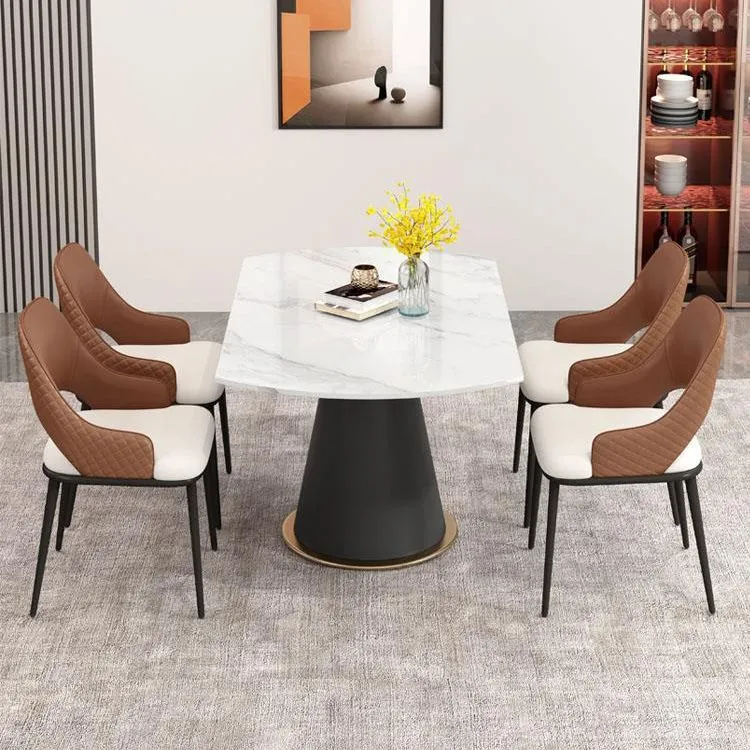 Sedia da cucina Glam Side Chair Gambe metallo Poltrona da pranzo con schienale aperto Clearhalo