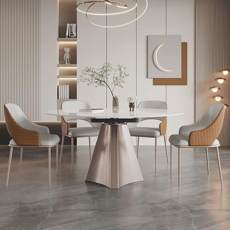 Sedia da cucina Glam Side Chair Gambe metallo Poltrona da pranzo con schienale aperto Clearhalo