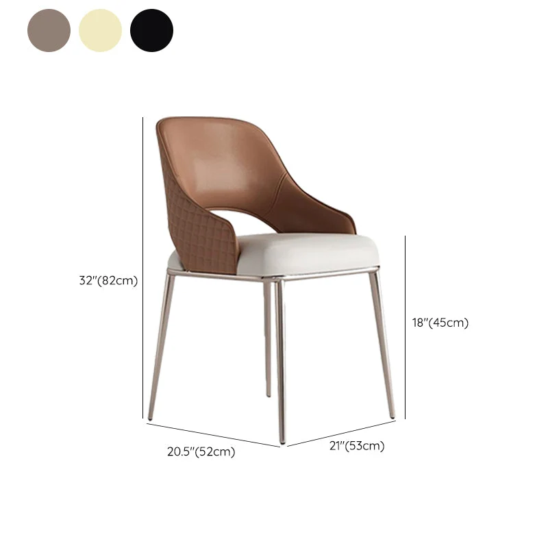Sedia da cucina Glam Side Chair Gambe metallo Poltrona da pranzo con schienale aperto Clearhalo