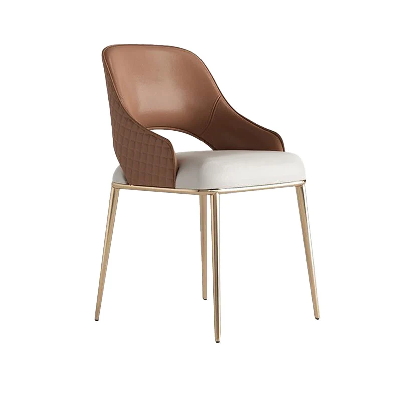 Sedia da cucina Glam Side Chair Gambe metallo Poltrona da pranzo con schienale aperto Clearhalo