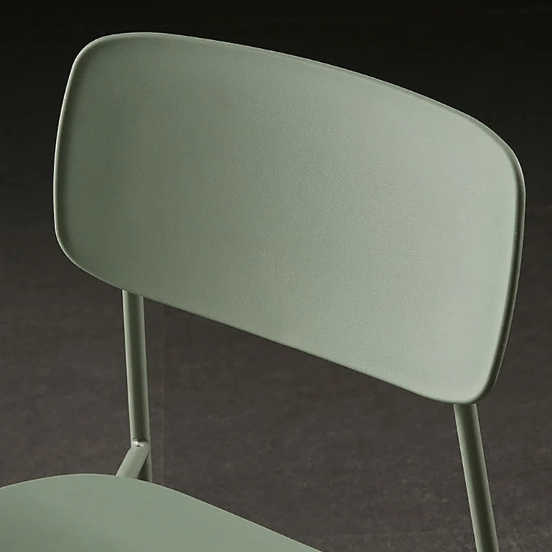 Sedia da cucina industriale senza braccioli Sedia da interno plastica con schienale aperto e base metallo Clearhalo