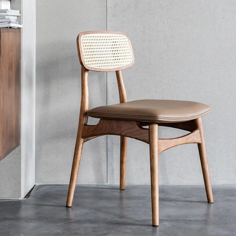 Sedia da cucina legno di quercia stile moderno, sedie da pranzo con schienale aperto Clearhalo