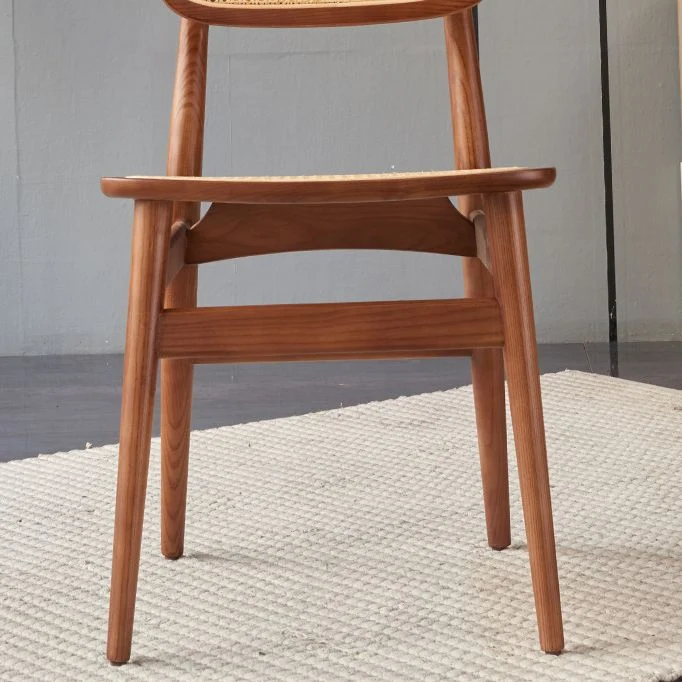 Sedia da cucina legno di quercia stile moderno, sedie da pranzo con schienale aperto Clearhalo