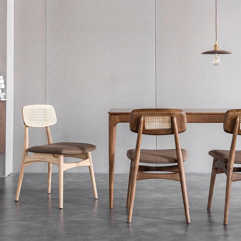 Sedia da cucina legno di quercia stile moderno, sedie da pranzo con schienale aperto Clearhalo