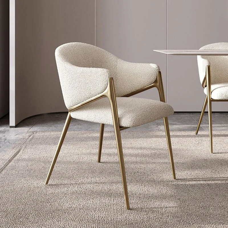 Sedia da cucina moderna per interni Poltrona imbottita con gambe dorate Clearhalo