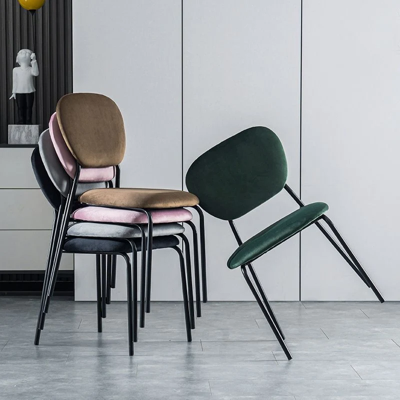 Sedia da cucina per sala da pranzo metallo stile moderno, sedie laterali con schienale aperto Clearhalo