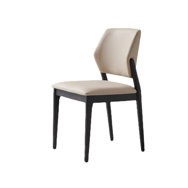 Sedia da cucina per sala da pranzo Sedia laterale da pranzo con gambe legno massello con schienale aperto Clearhalo