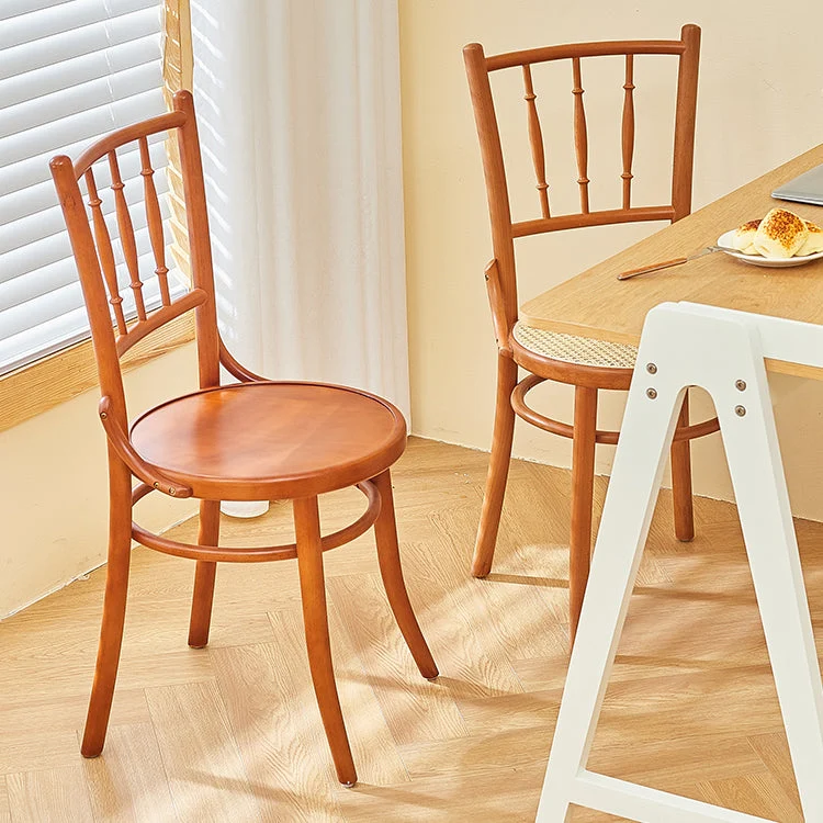Sedia da cucina tradizionale legno per sala da pranzo, sedia laterale con schienale doghe Clearhalo