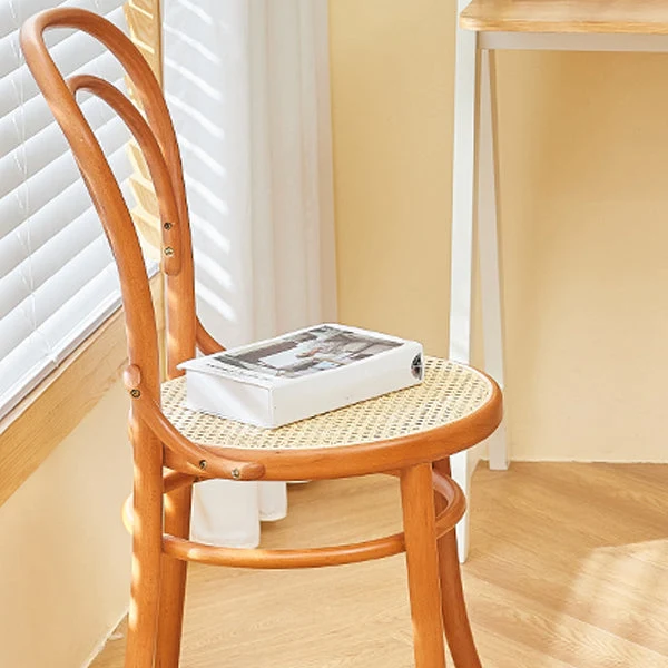 Sedia da cucina tradizionale legno per sala da pranzo, sedia laterale con schienale doghe Clearhalo