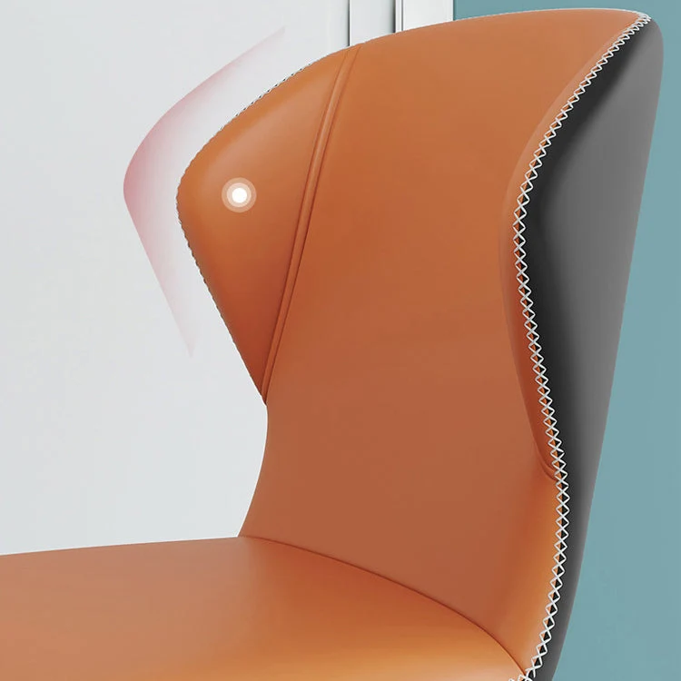 Sedia curva Parsons contemporanea pelle con finitura opaca per brasserie Clearhalo