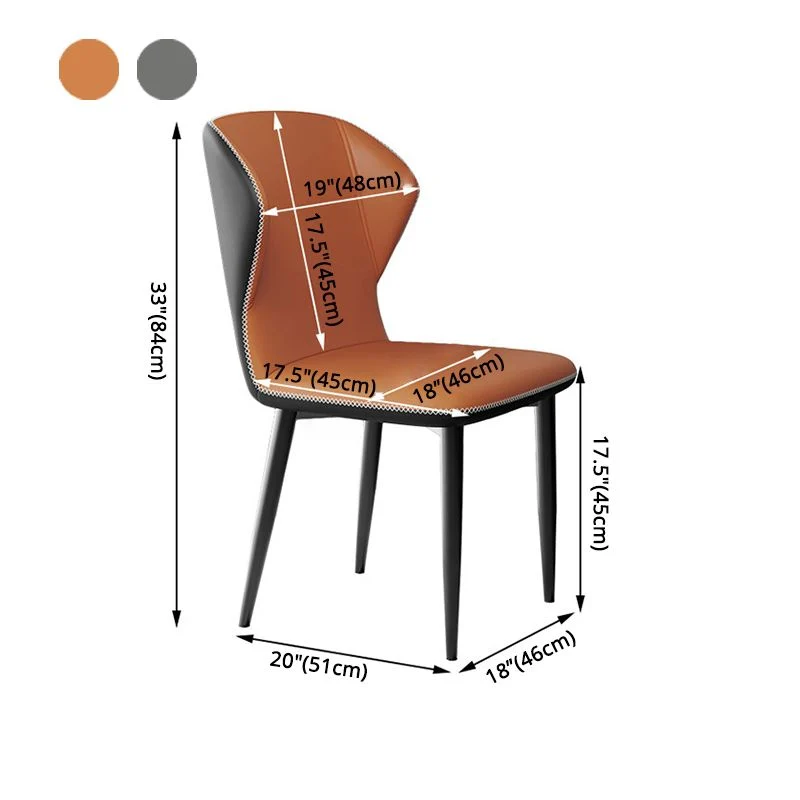 Sedia curva Parsons contemporanea pelle con finitura opaca per brasserie Clearhalo