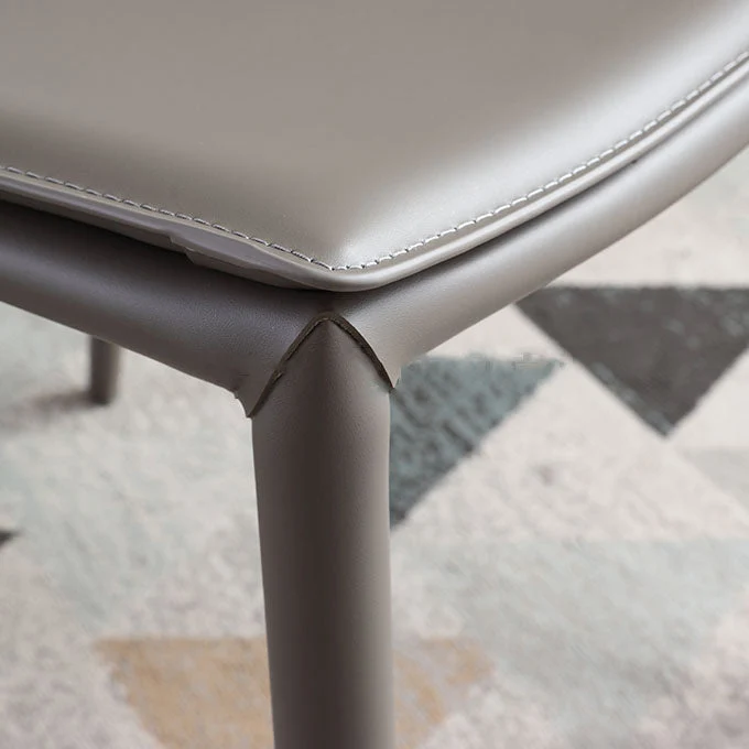 Sedia dal design contemporaneo con schienale solido per sedie da pranzo pelle senza braccioli per la casa Clearhalo