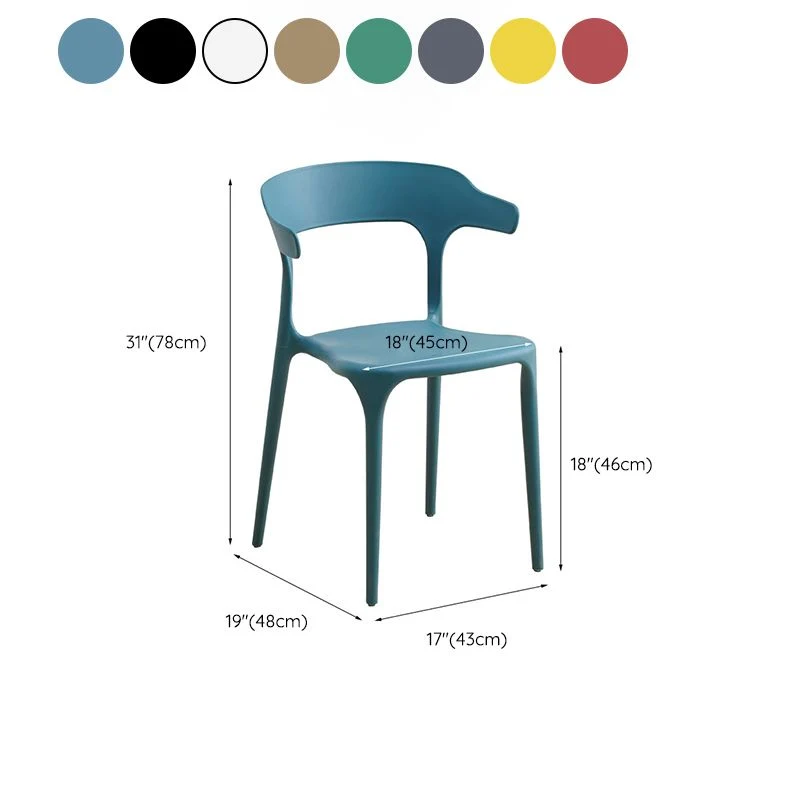 Sedia Glam per interni ed esterni, sedia laterale impilabile da pranzo senza braccioli Clearhalo