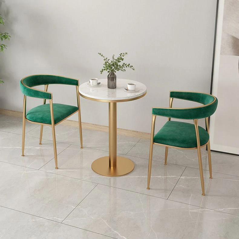 Sedia Glam per sala da pranzo Poltrona velluto con gambe dorate e imbottitura Clearhalo