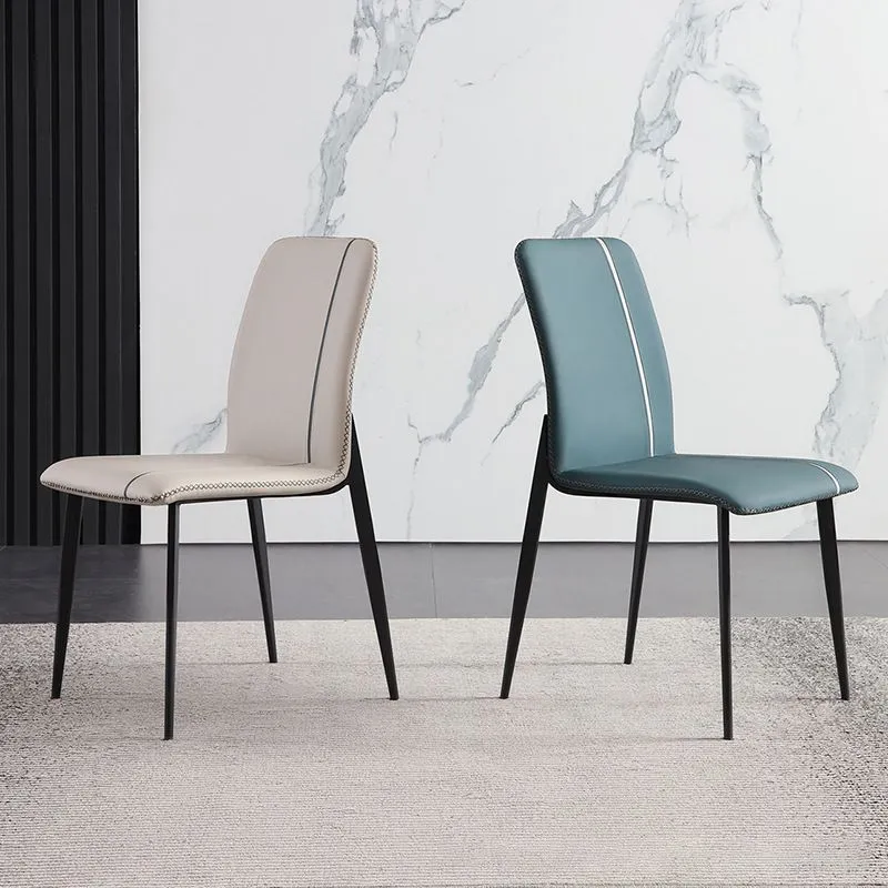 Sedia imbottita per la casa da sala da pranzo Sedia senza braccioli Parsons pelle Clearhalo