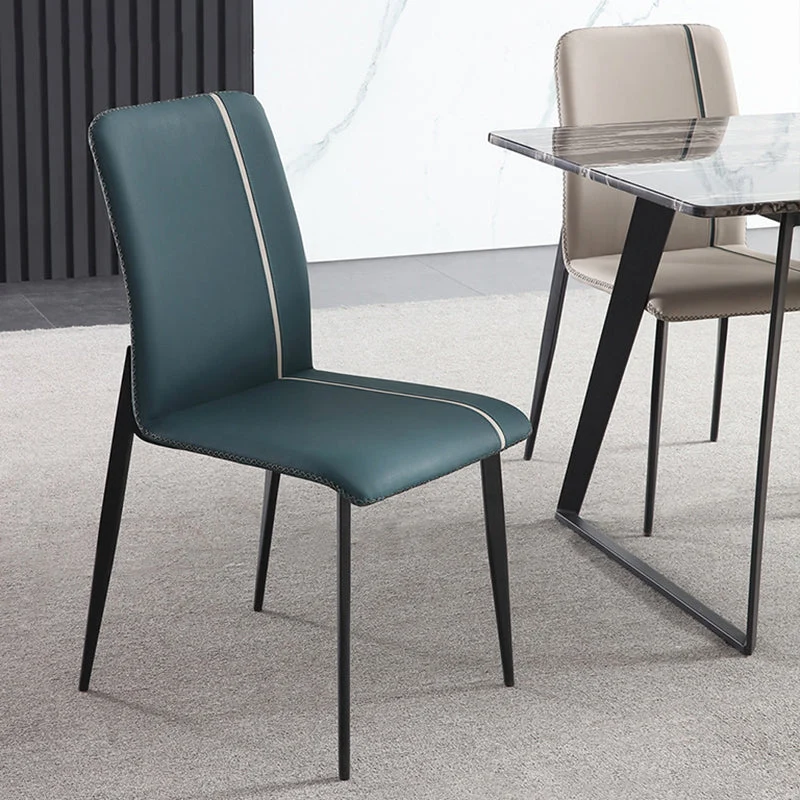 Sedia imbottita per la casa da sala da pranzo Sedia senza braccioli Parsons pelle Clearhalo