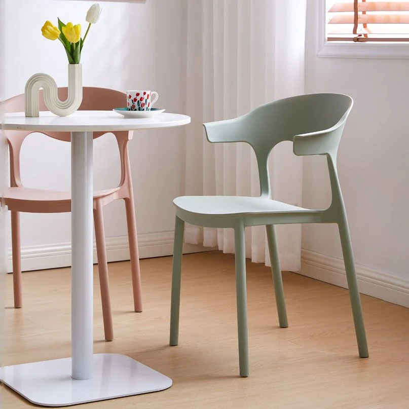 Sedia impilabile da cucina contemporanea, sedia laterale senza braccioli da pranzo con gambe plastica Clearhalo