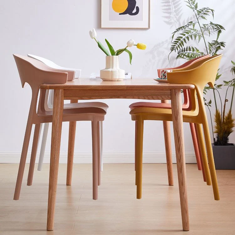 Sedia impilabile da cucina contemporanea, sedia laterale senza braccioli da pranzo con gambe plastica Clearhalo