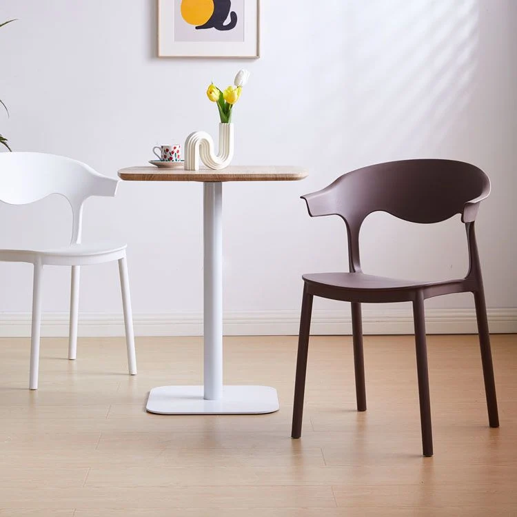 Sedia impilabile da cucina contemporanea, sedia laterale senza braccioli da pranzo con gambe plastica Clearhalo