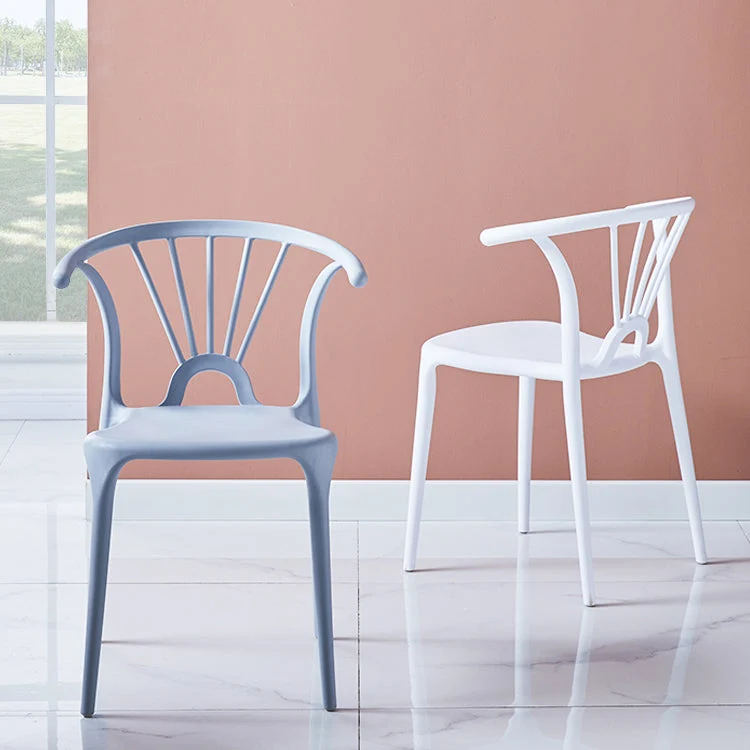 Sedia impilabile moderna con braccio oscillante plastica per interni ed esterni Clearhalo
