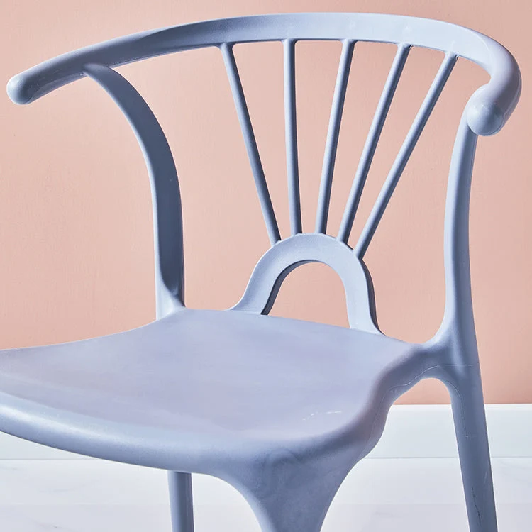 Sedia impilabile moderna con braccio oscillante plastica per interni ed esterni Clearhalo