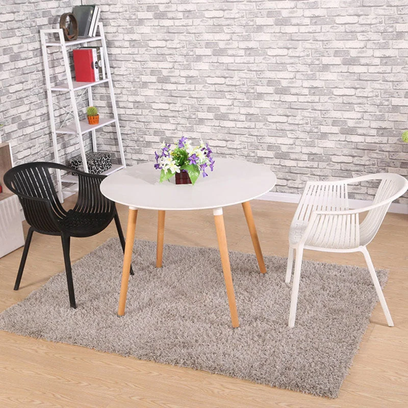 Sedia impilabile stile moderno da pranzo con braccioli plastica per cucina Clearhalo