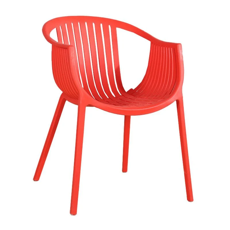 Sedia impilabile stile moderno da pranzo con braccioli plastica per cucina Clearhalo
