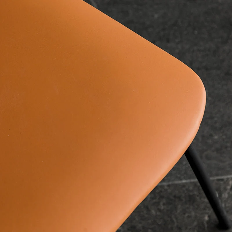 Sedia industriale imbottita senza braccioli Sedia pelle con schienale aperto e base metallo Clearhalo