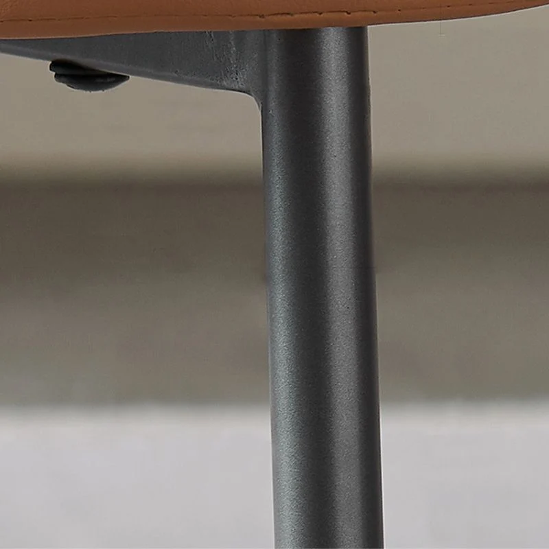 Sedia laterale con schienale aperto per la casa Sedia da pranzo moderna ecopelle con gambe nere Clearhalo
