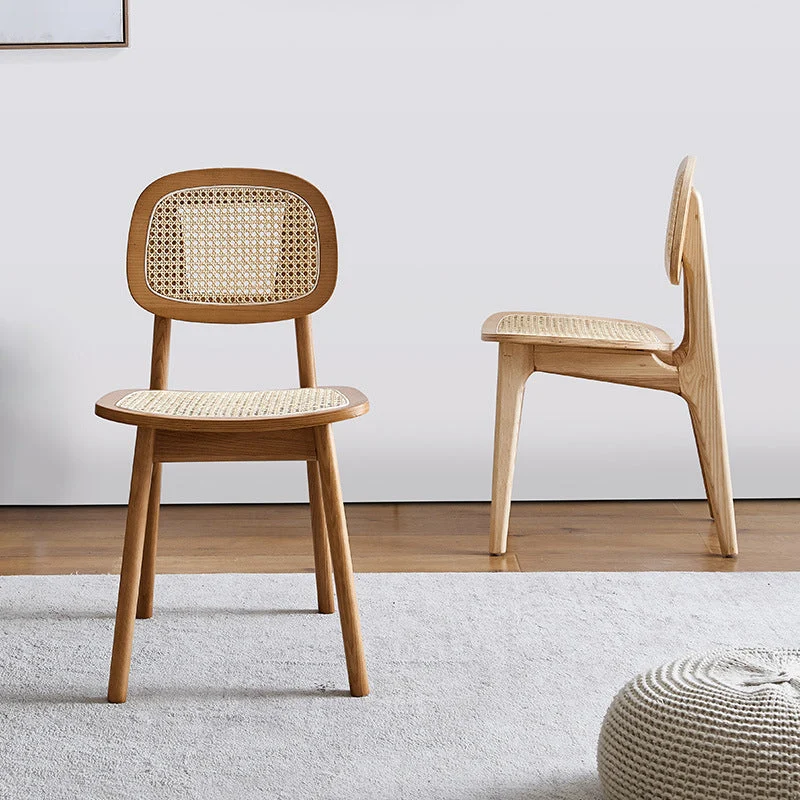 Sedia laterale con schienale aperto Sedie da sala da pranzo legno dal design scandinavo Clearhalo