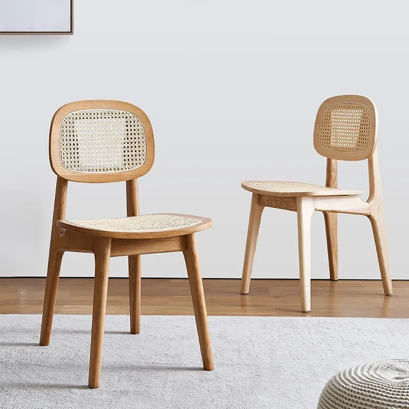 Sedia laterale con schienale aperto Sedie da sala da pranzo legno dal design scandinavo Clearhalo