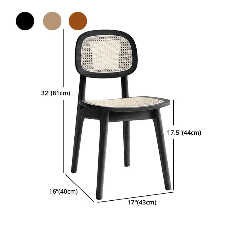 Sedia laterale con schienale aperto Sedie da sala da pranzo legno dal design scandinavo Clearhalo