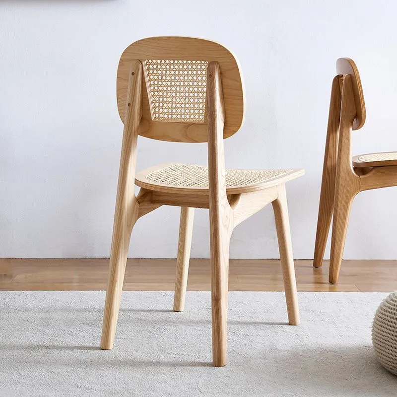 Sedia laterale con schienale aperto Sedie da sala da pranzo legno dal design scandinavo Clearhalo