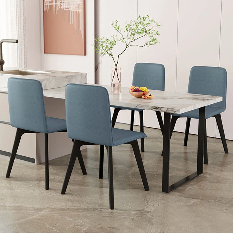 Sedia laterale contemporanea con gambe legno nero, finitura opaca, sedia da pranzo con schienale massiccio Clearhalo