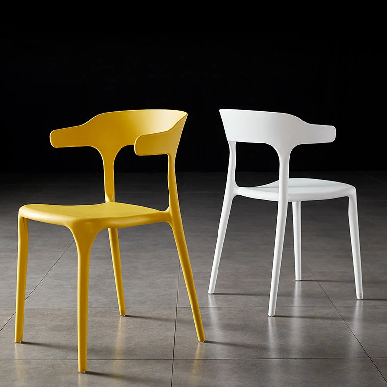 Sedia laterale contemporanea impilabile da pranzo Sedie senza braccioli plastica colorata per sala da pranzo Clearhalo