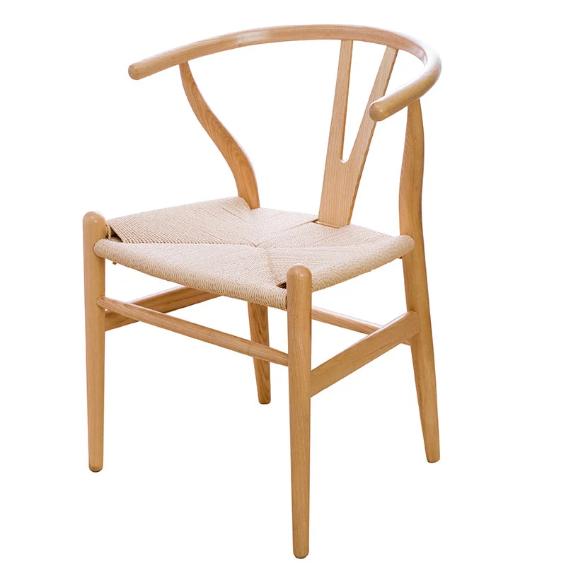 Sedia laterale da cucina moderna legno con cuscino colorato Poltrona da pranzo Wishbone Clearhalo