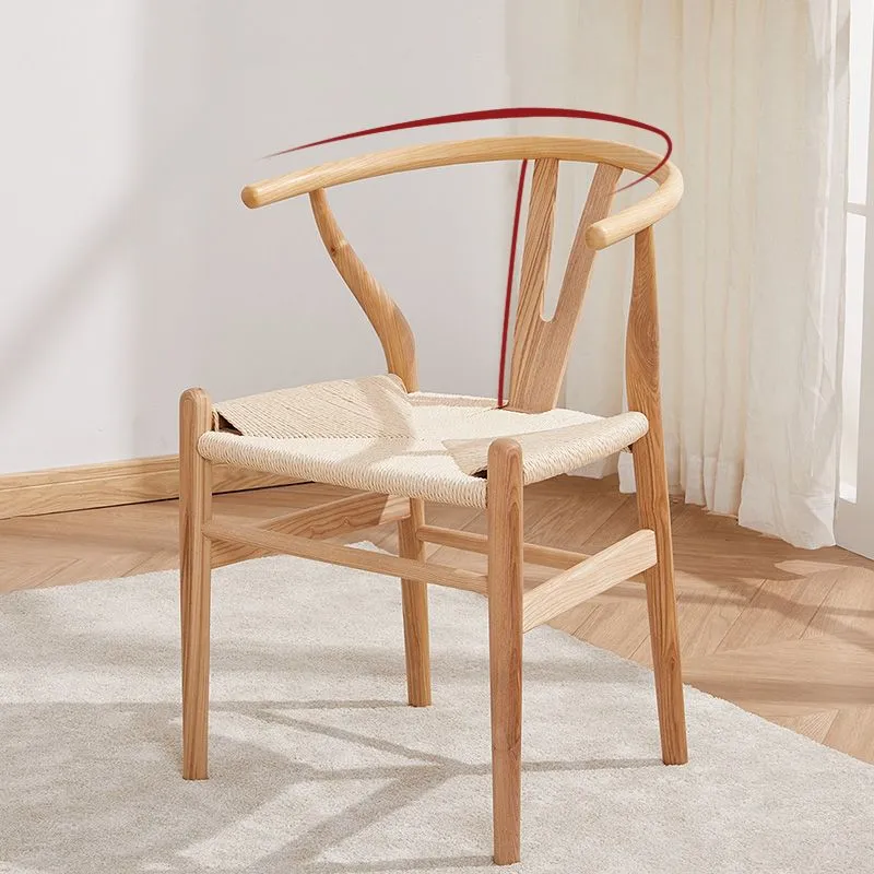 Sedia laterale da cucina moderna legno con cuscino colorato Poltrona da pranzo Wishbone Clearhalo