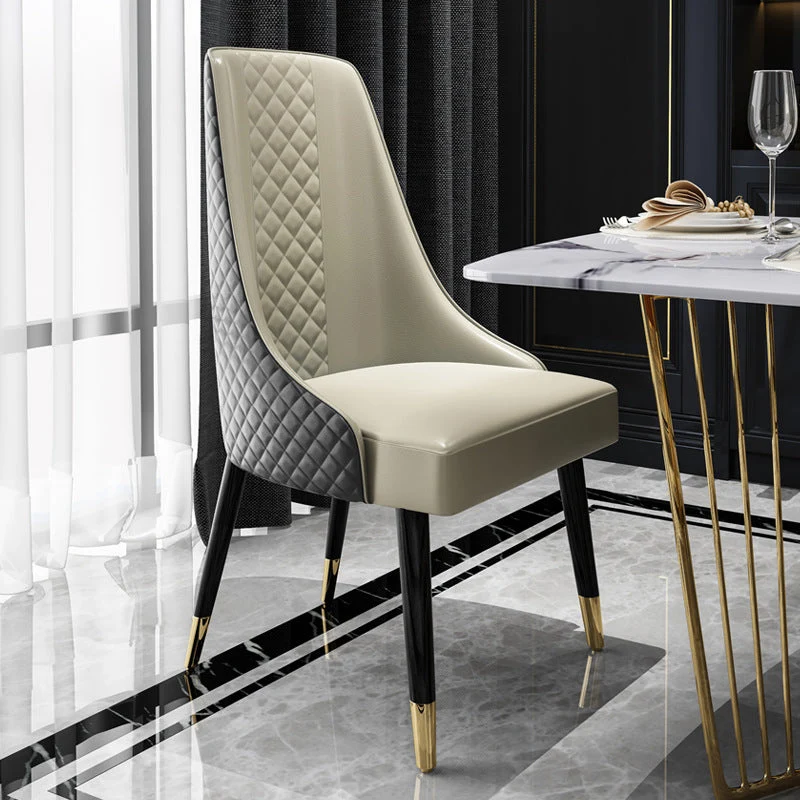 Sedia laterale curva pelle contemporanea Sedie Parsons con finitura opaca Clearhalo