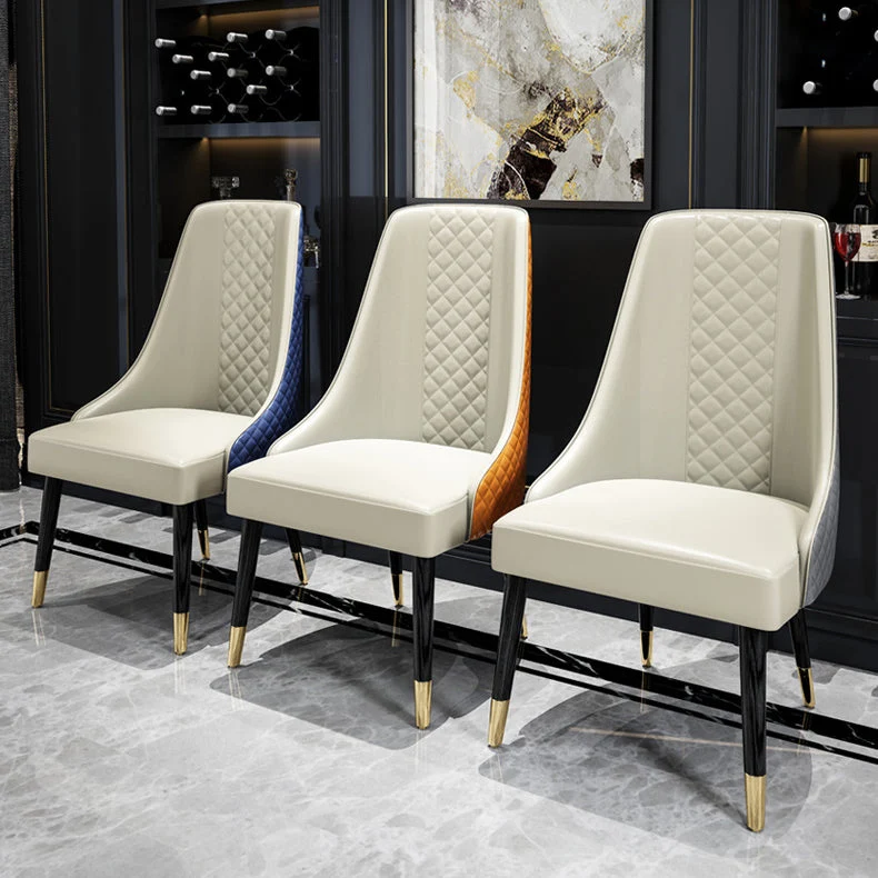 Sedia laterale curva pelle contemporanea Sedie Parsons con finitura opaca Clearhalo