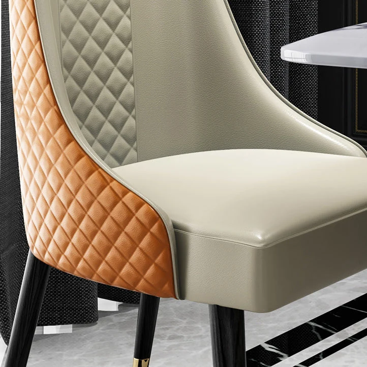Sedia laterale curva pelle contemporanea Sedie Parsons con finitura opaca Clearhalo