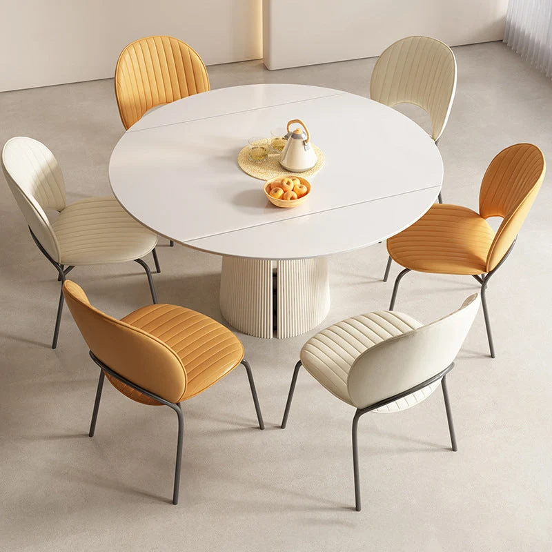 Sedia laterale curva per interni ed esterni Sedia imbottita da pranzo con schienale aperto Clearhalo