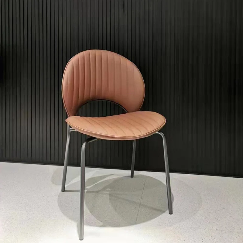 Sedia laterale curva per interni ed esterni Sedia imbottita da pranzo con schienale aperto Clearhalo