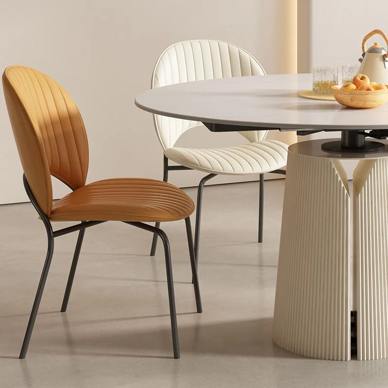 Sedia laterale curva per interni ed esterni Sedia imbottita da pranzo con schienale aperto Clearhalo
