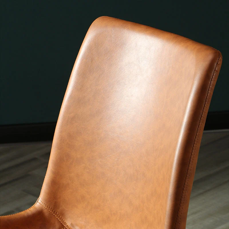 Sedia laterale dal design industriale ecopelle Sedia con schienale solido per la casa Clearhalo