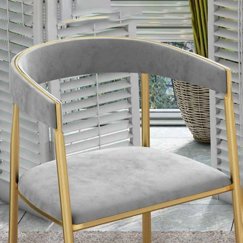 Sedia laterale dal design nordico con schienale aperto Sedia laterale da pranzo tessuto di lusso Clearhalo