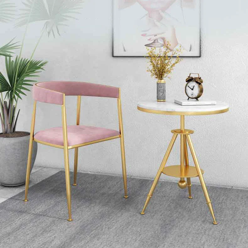 Sedia laterale dal design nordico con schienale aperto Sedia laterale da pranzo tessuto di lusso Clearhalo
