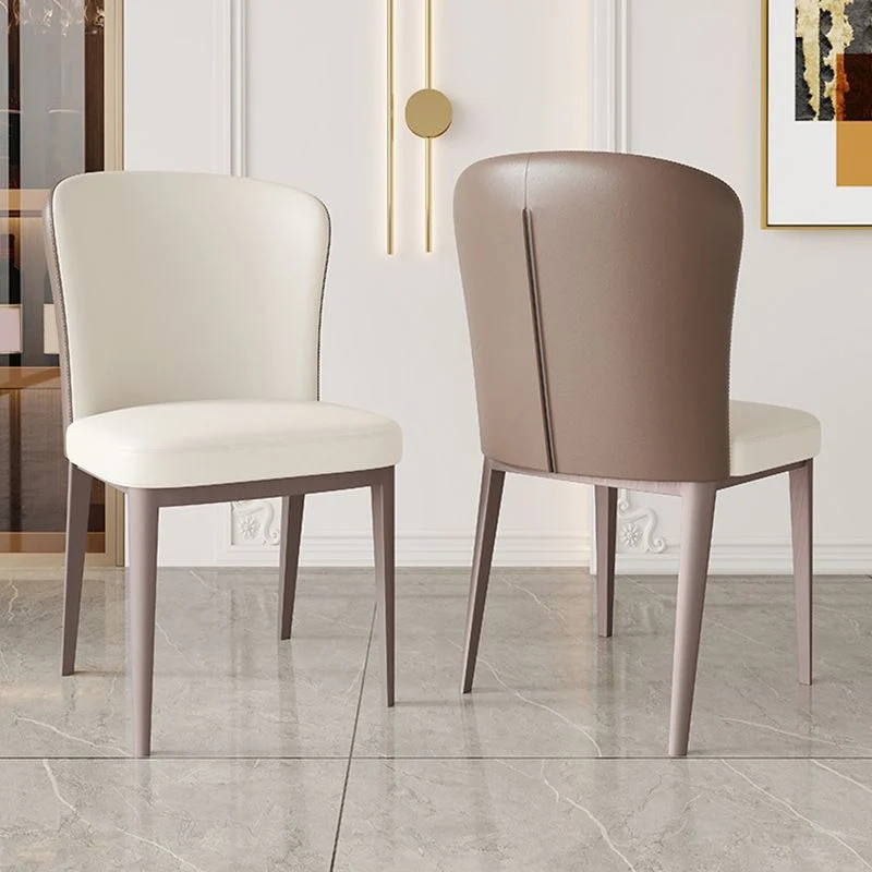 Sedia laterale ecopelle Sedia laterale da pranzo per cucina moderna senza braccioli Clearhalo
